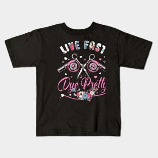 Live fast dye pretty Hairstylist Kids T-Shirt